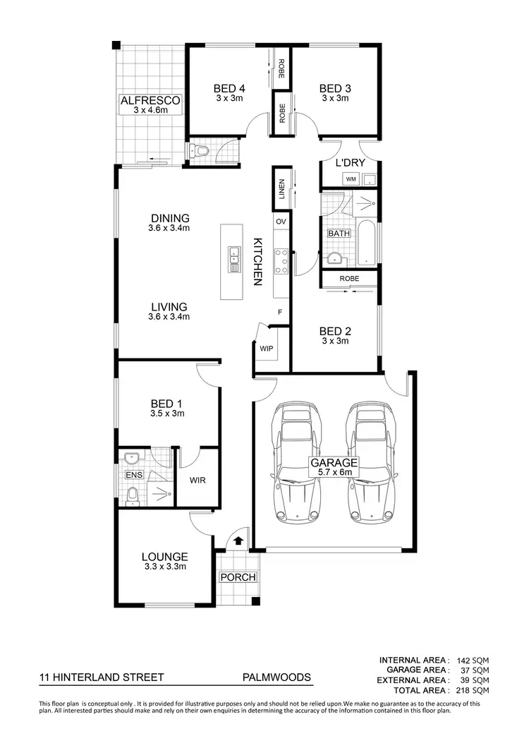 Floorplan of Homely house listing, 11 Hinterland Street, Palmwoods QLD 4555