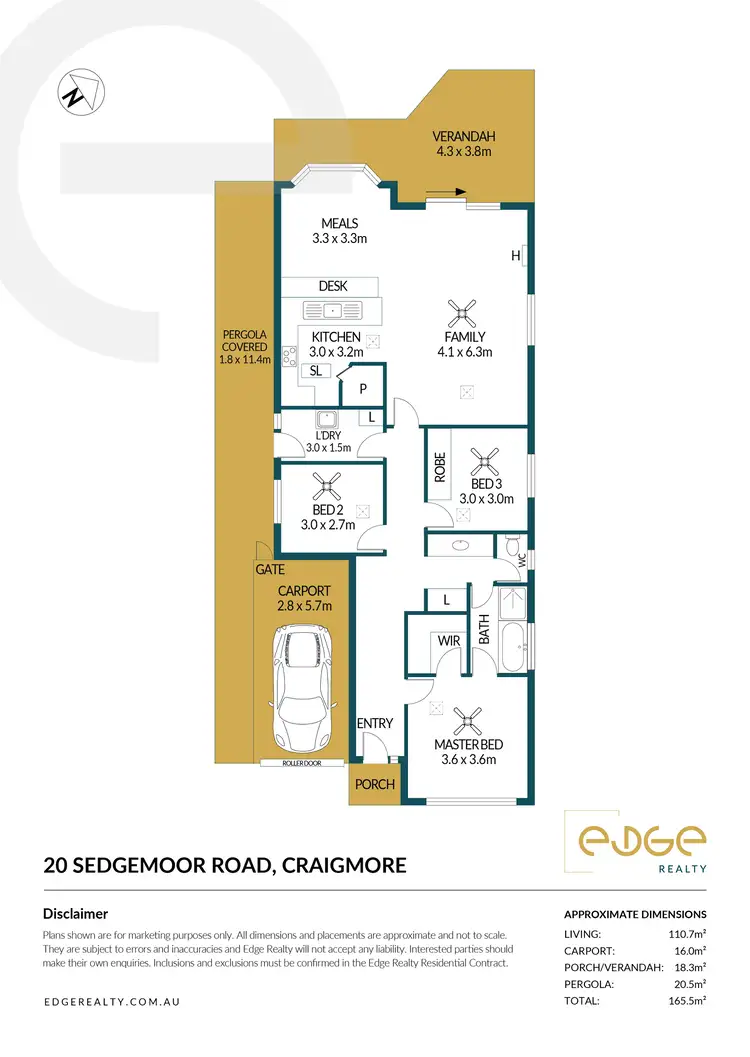 Floorplan of Homely house listing, 20 Sedgemoor Road, Craigmore SA 5114