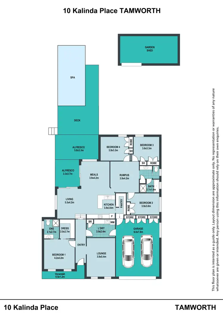 Floorplan of Homely house listing, 10 Kalinda Place, Tamworth NSW 2340