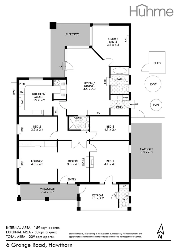 Floorplan of Homely house listing, 6 Grange Road, Hawthorn SA 5062
