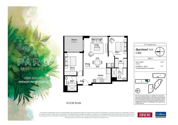 Floorplan of Homely apartment listing, 505/83 Campbell Street, Wollongong NSW 2500