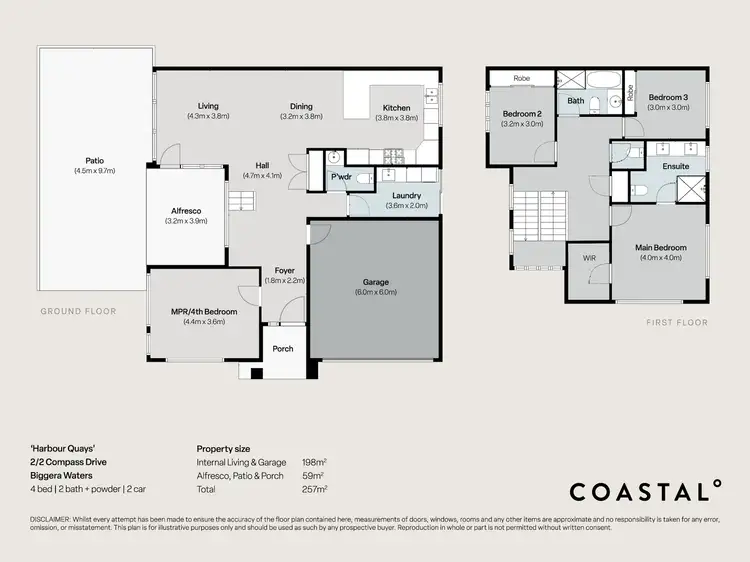 Floorplan of Homely semi-detached listing, 2/2 Compass Drive, Biggera Waters QLD 4216