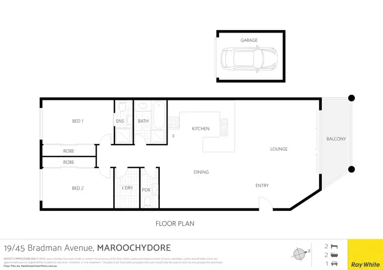 Floorplan of Homely apartment listing, 19/45 Bradman Avenue, Maroochydore QLD 4558