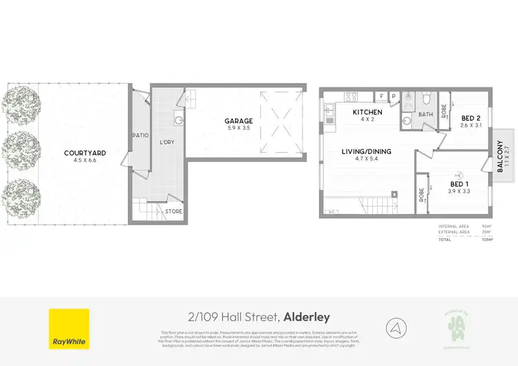 Floorplan of Homely unit listing, 2/109 Hall Street, Alderley QLD 4051