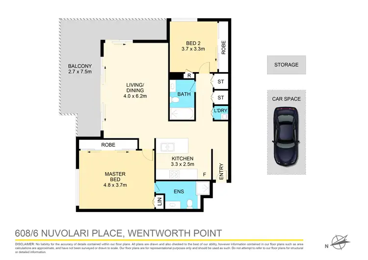 Floorplan of Homely apartment listing, 608/6 Nuvolari Place, Wentworth Point NSW 2127