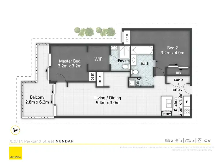 Floorplan of Homely apartment listing, 510/23 Parkland Street, Nundah QLD 4012