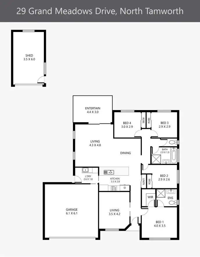 Floorplan of Homely house listing, 29 Grand Meadows Drive, Tamworth NSW 2340