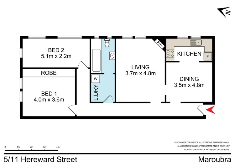 Floorplan of Homely unit listing, 5/11 Hereward Street, Maroubra NSW 2035