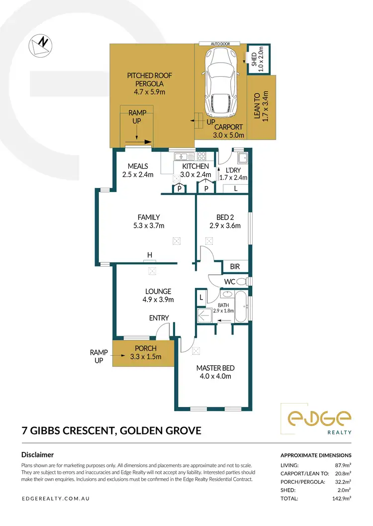 Floorplan of Homely house listing, 7 Gibbs Crescent, Golden Grove SA 5125