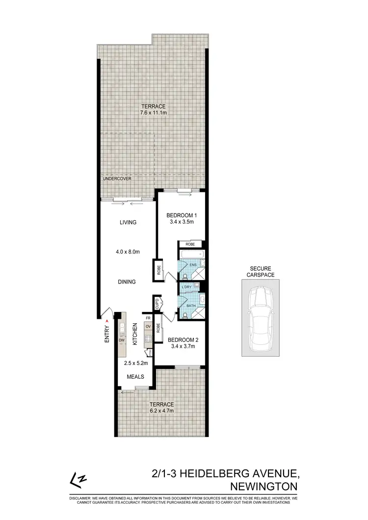 Floorplan of Homely apartment listing, 2/1 Heidelberg Avenue, Newington NSW 2127