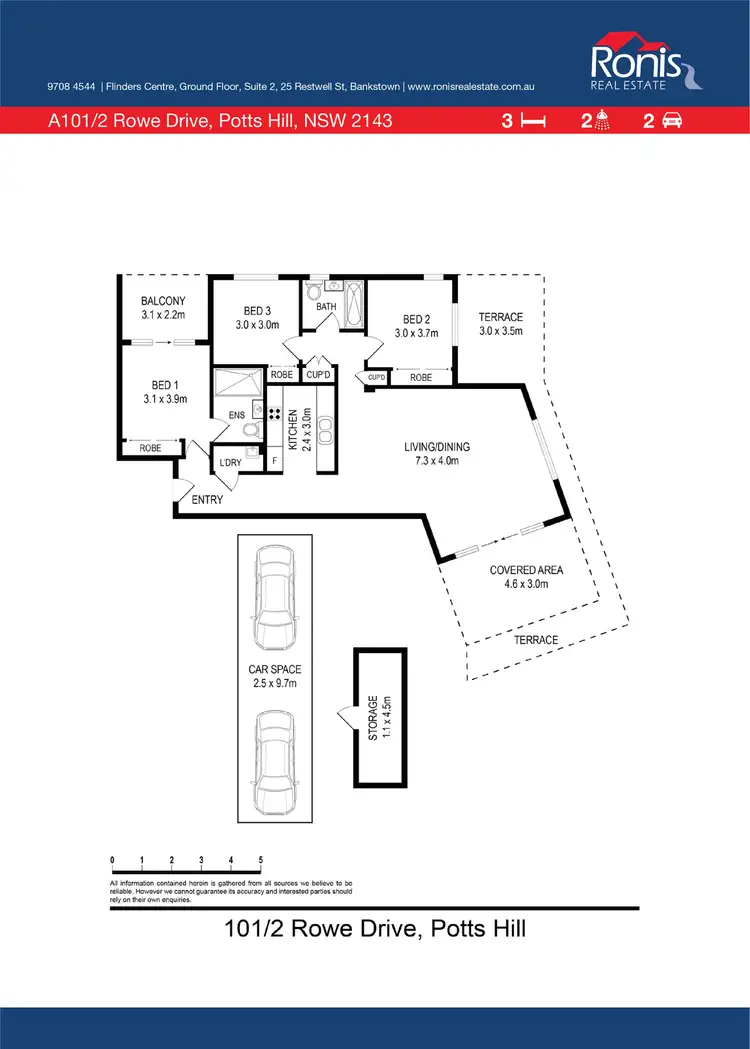 Floorplan of Homely apartment listing, A101/2 Rowe Drive, Potts Hill NSW 2143