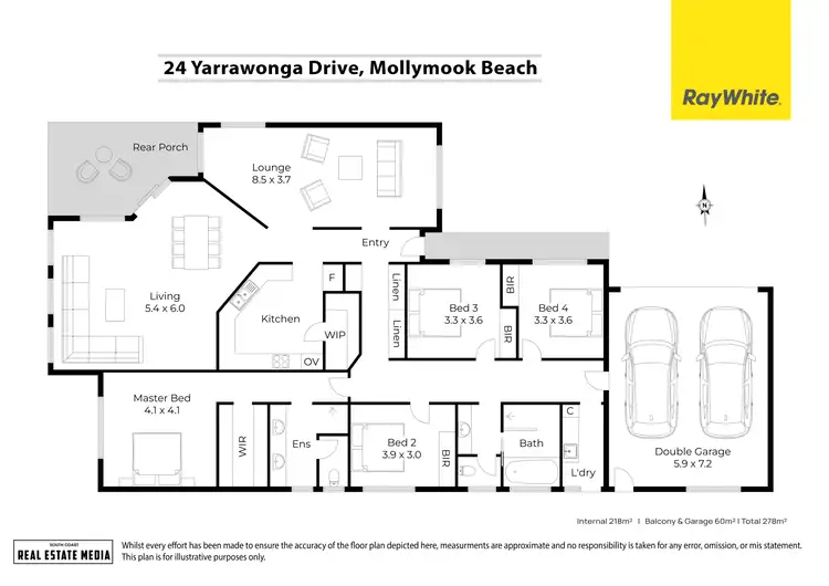 Floorplan of Homely house listing, 24 Yarrawonga Drive, Mollymook Beach NSW 2539