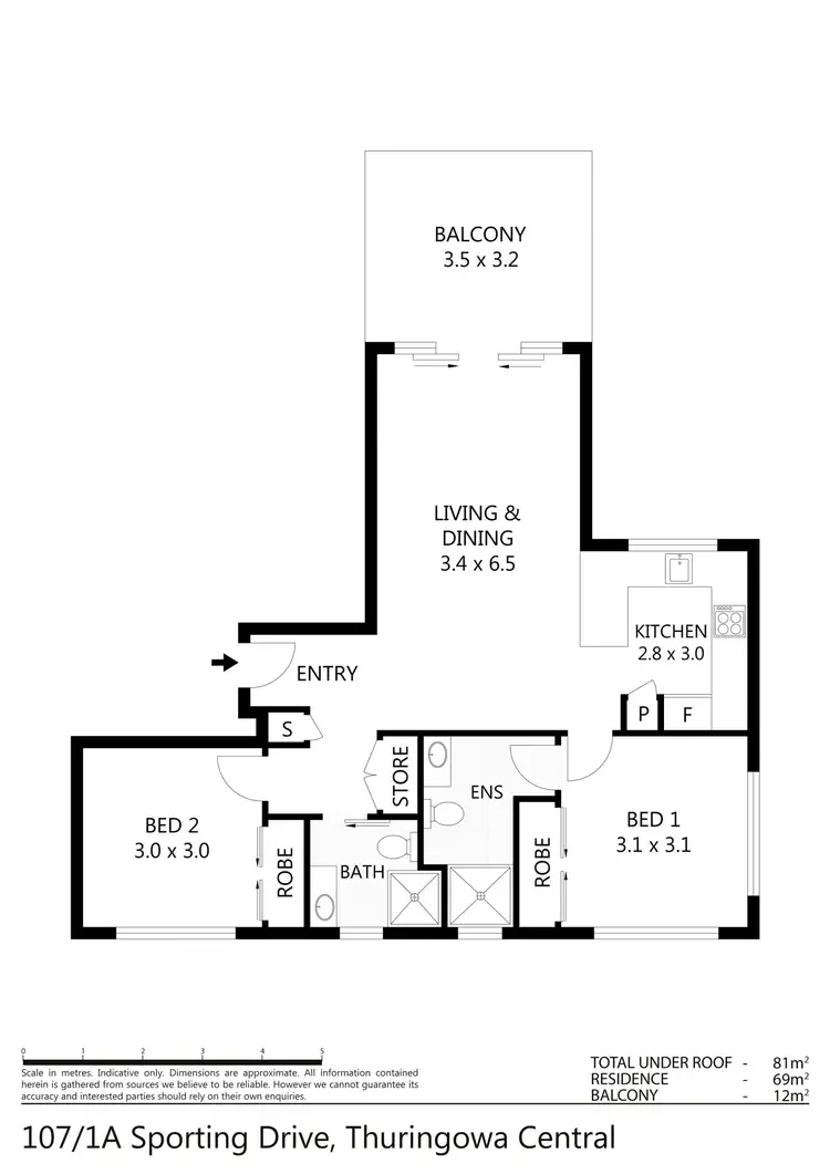 Floorplan of Homely unit listing, 107/1A Sporting Drive, Thuringowa Central QLD 4817
