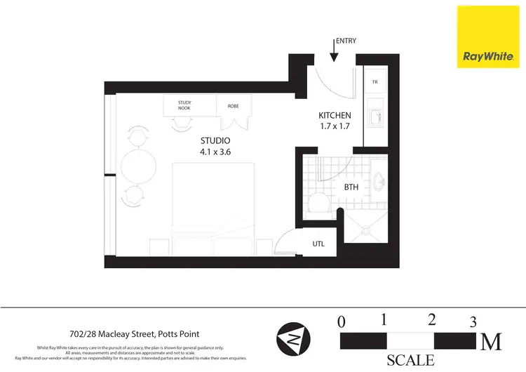 Floorplan of Homely studio listing, 702/28 Macleay Street, Elizabeth Bay NSW 2011