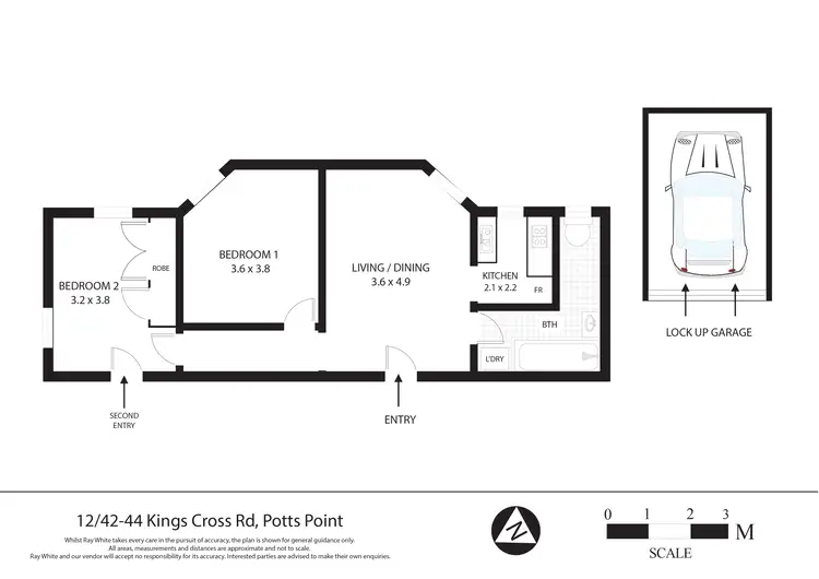 Floorplan of Homely apartment listing, 12/42-44 Kings Cross Road, Potts Point NSW 2011