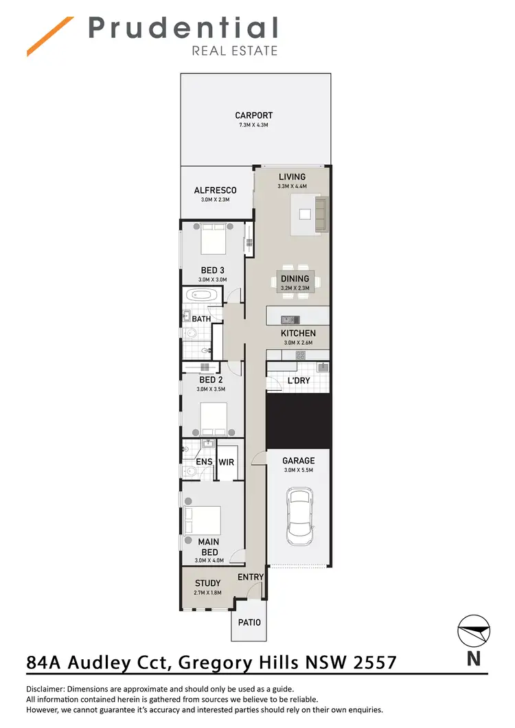 Floorplan of Homely semi-detached listing, 84A Audley Circuit, Gregory Hills NSW 2557