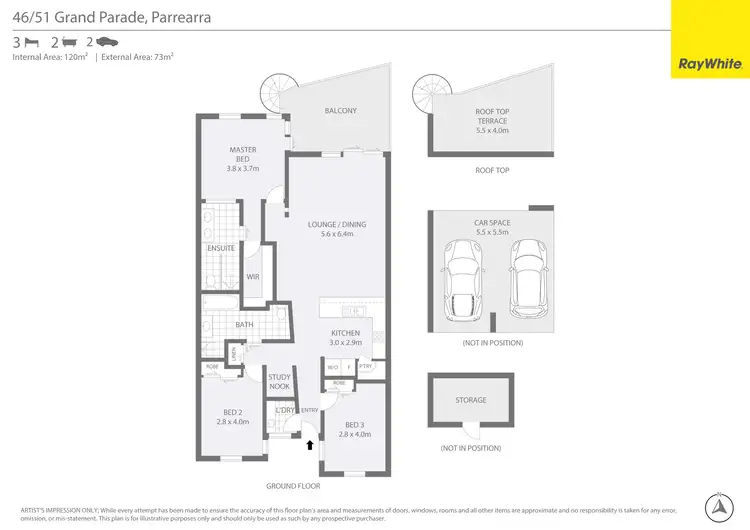 Floorplan of Homely unit listing, 46/51 Grand Parade, Kawana Island QLD 4575