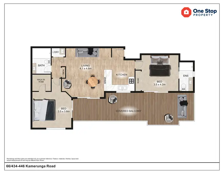 Floorplan of Homely unit listing, 66/434-446 Kamerunga Road, Redlynch QLD 4870