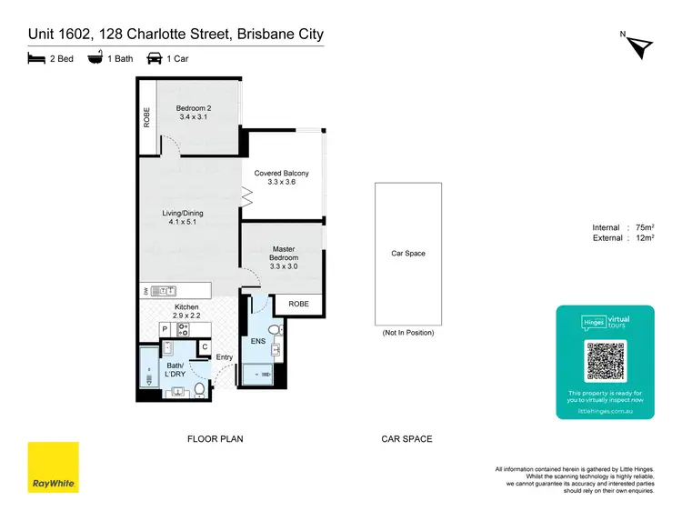 Floorplan of Homely apartment listing, 1602/128 Charlotte Street, Brisbane City QLD 4000