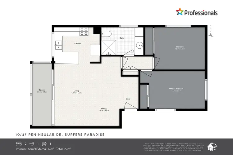 Floorplan of Homely unit listing, 10/47 Peninsular Drive, Surfers Paradise QLD 4217