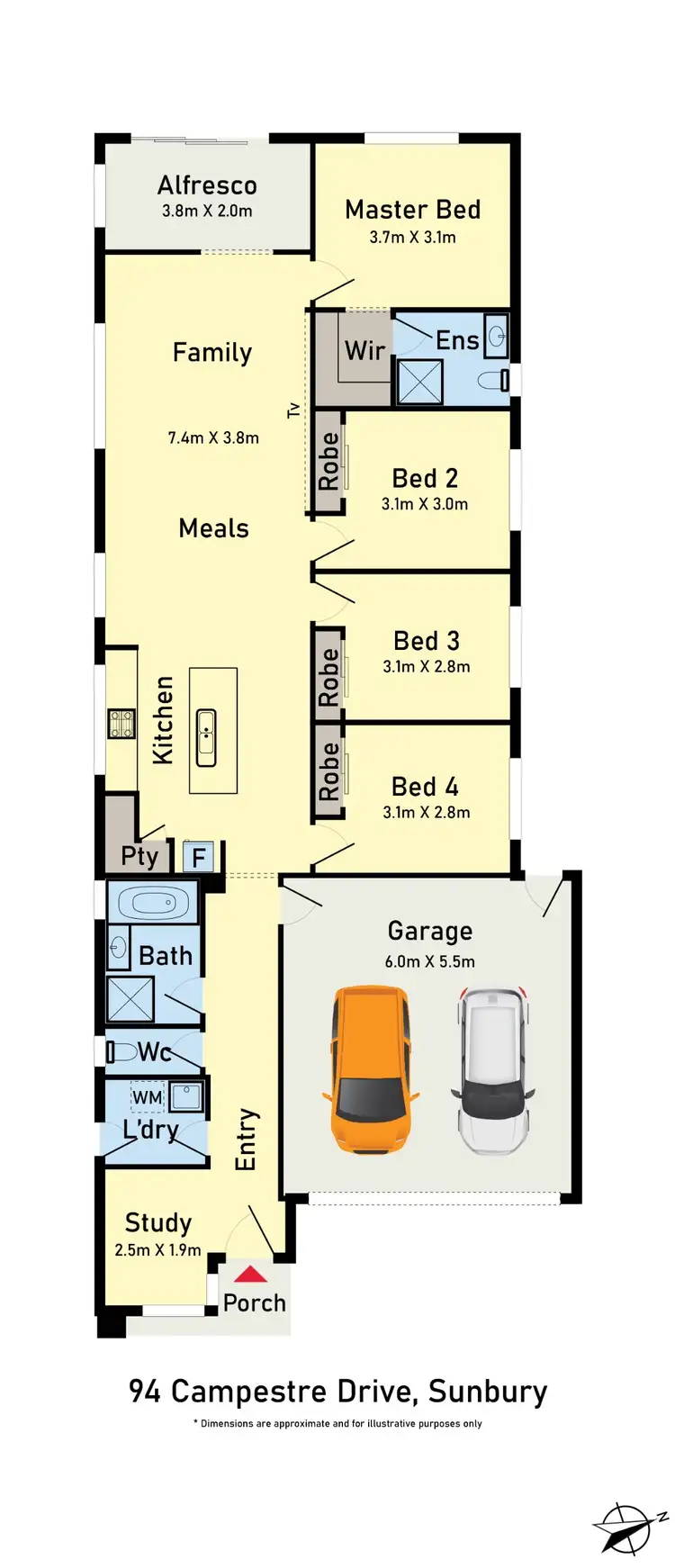 Floorplan of Homely house listing, 94 Campestre Drive, Sunbury VIC 3429