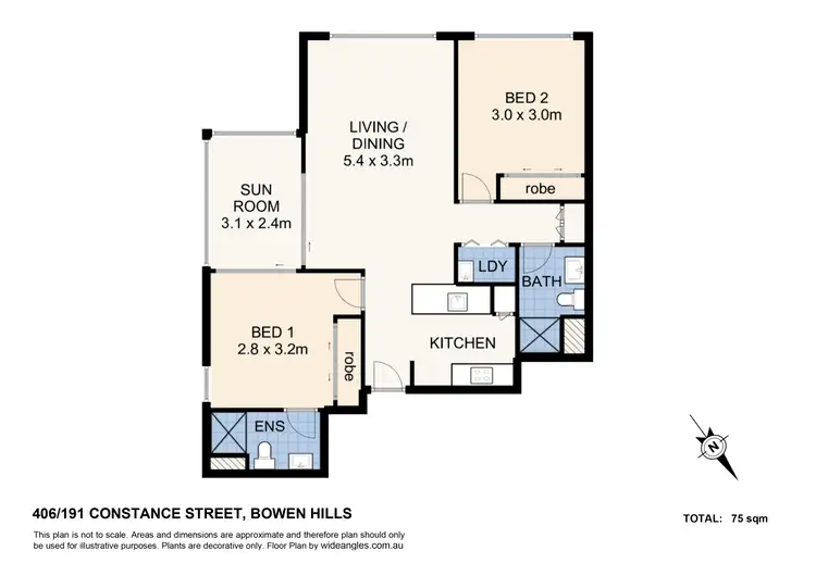 Floorplan of Homely apartment listing, 406/191 Constance Street, Bowen Hills QLD 4006