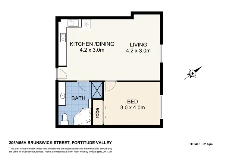 Floorplan of Homely apartment listing, 206/455A Brunswick Street, Fortitude Valley QLD 4006