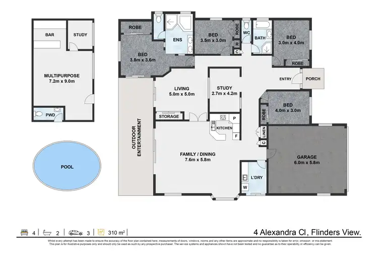 Floorplan of Homely house listing, 4 Alexandra Close, Flinders View QLD 4305