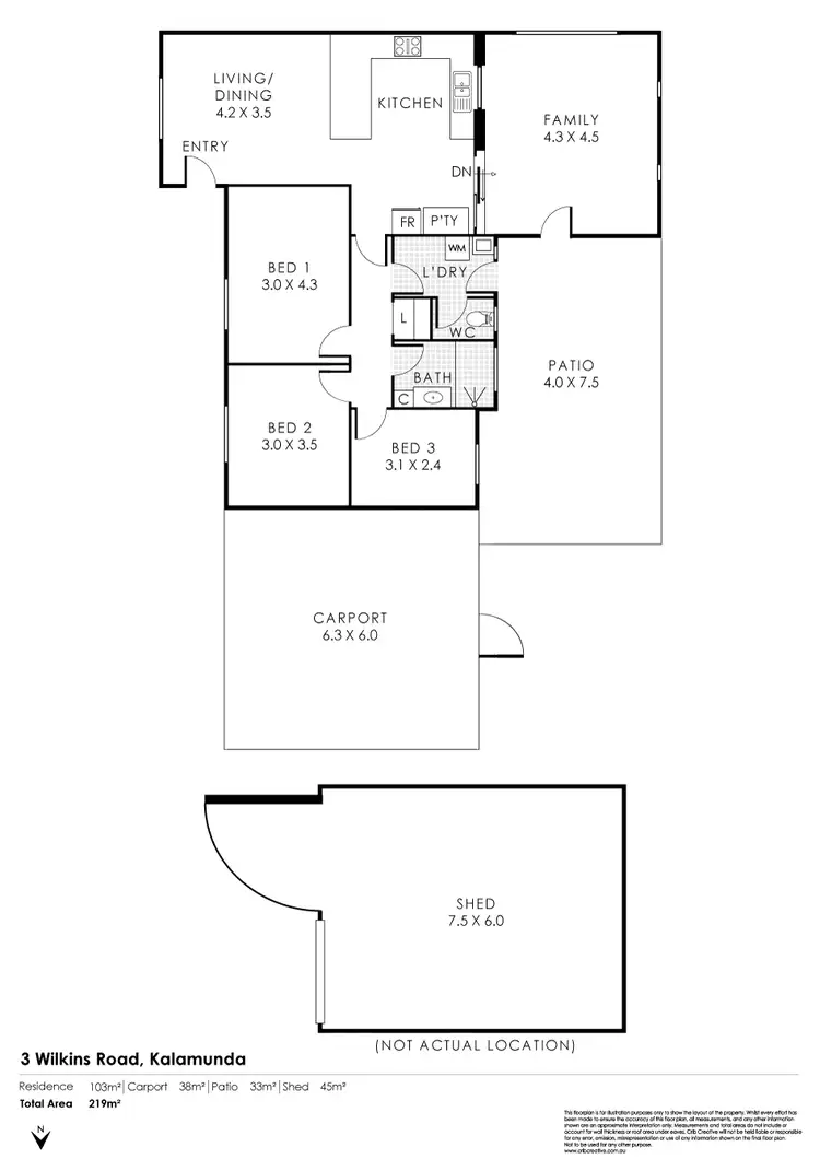 Floorplan of Homely house listing, 3 Wilkins Road, Kalamunda WA 6076