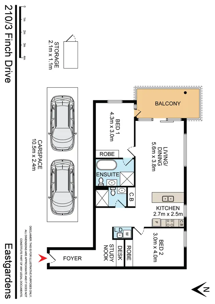 Floorplan of Homely unit listing, 210/3 Finch Drive, Eastgardens NSW 2036