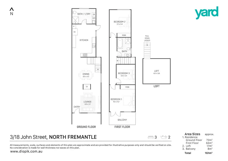 Floorplan of Homely house listing, 3/18 John Street, North Fremantle WA 6159