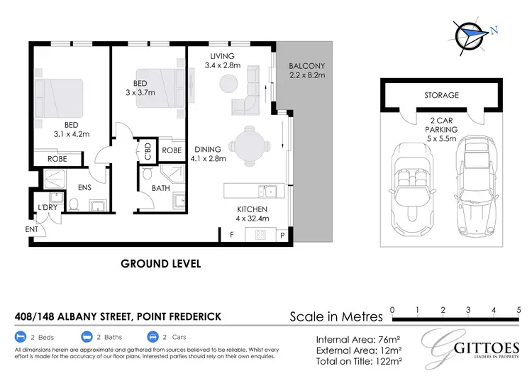 Floorplan of Homely apartment listing, 408/148A Albany Street, Point Frederick NSW 2250