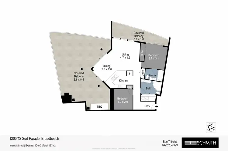 Floorplan of Homely apartment listing, 1200/42 Surf Parade, Broadbeach QLD 4218