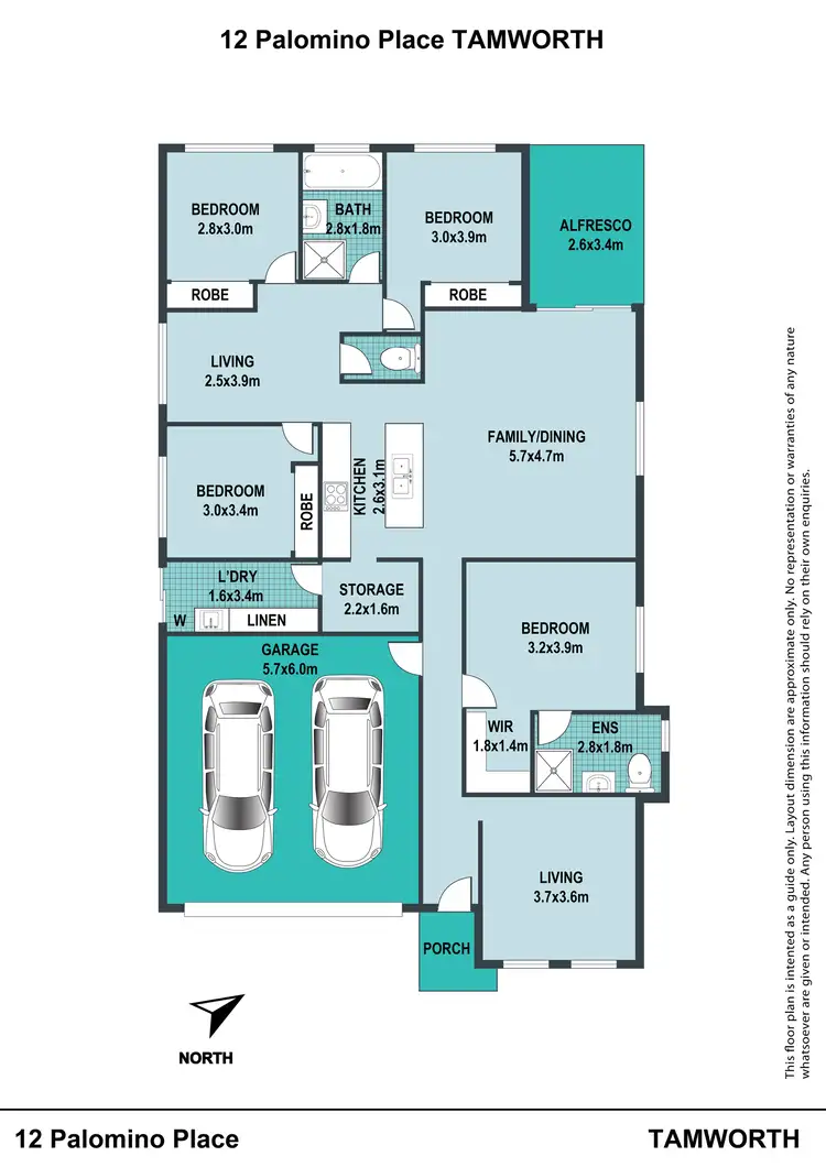 Floorplan of Homely house listing, 12 Palomino Place, Tamworth NSW 2340