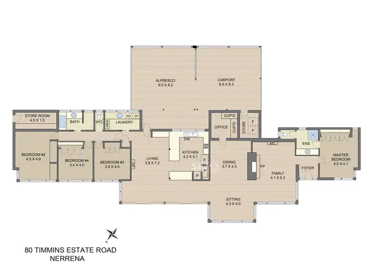 Floorplan of Homely rural property listing, 80 Timmins Estate Road, Nerrena VIC 3953