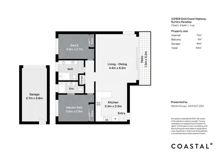 Floorplan of Homely unit listing, 3/2928 Gold Coast Highway, Surfers Paradise QLD 4217