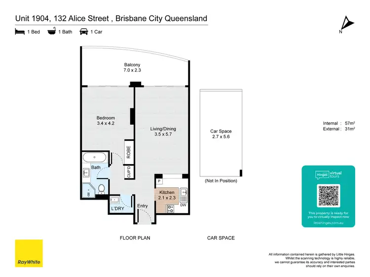 Floorplan of Homely apartment listing, 1904/132 Alice Street, Brisbane City QLD 4000