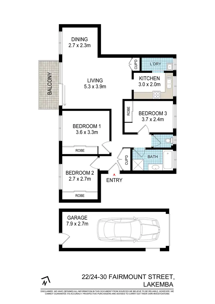Floorplan of Homely apartment listing, 22/24-30 Fairmount Street, Lakemba NSW 2195