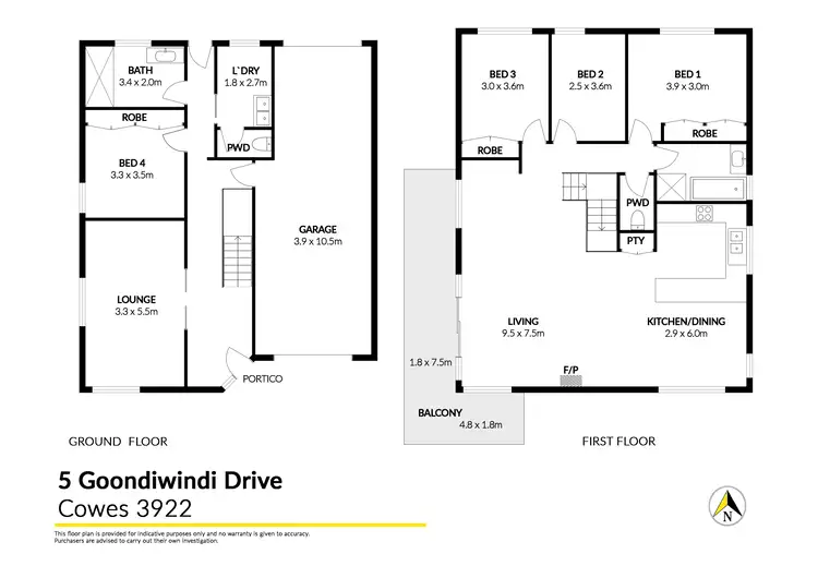 Floorplan of Homely house listing, 5 Goondiwindi Drive, Cowes VIC 3922