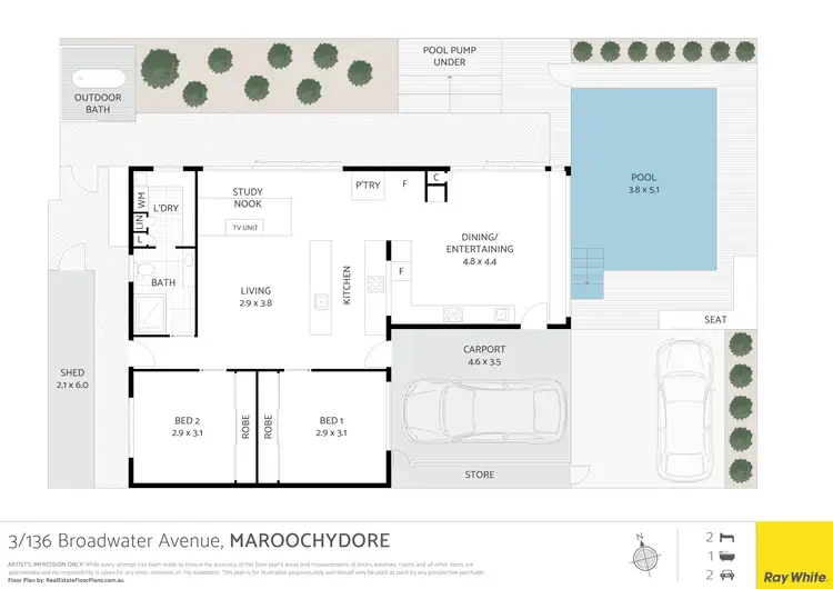 Floorplan of Homely apartment listing, 3/136 Broadwater Avenue, Maroochydore QLD 4558