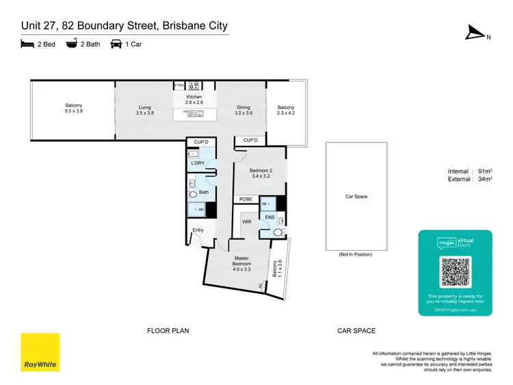 Floorplan of Homely apartment listing, 27/82 Boundary Street, Brisbane City QLD 4000