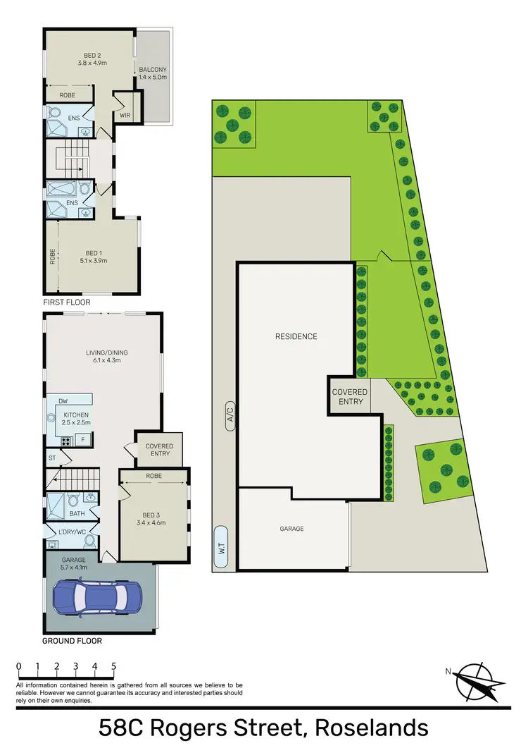 Floorplan of Homely semi-detached listing, 58C Rogers Street, Roselands NSW 2196