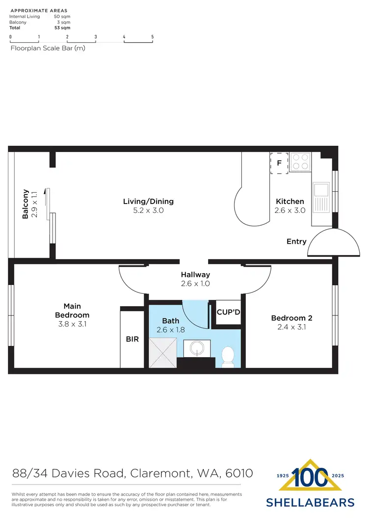 Floorplan of Homely unit listing, 88/34 Davies Road, Claremont WA 6010