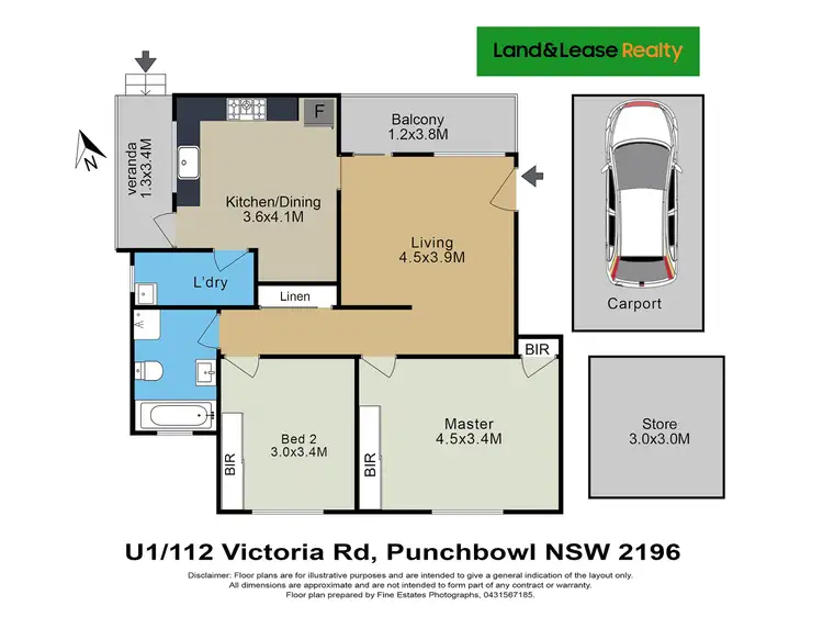 Floorplan of Homely unit listing, 1/112 Victoria Road, Punchbowl NSW 2196