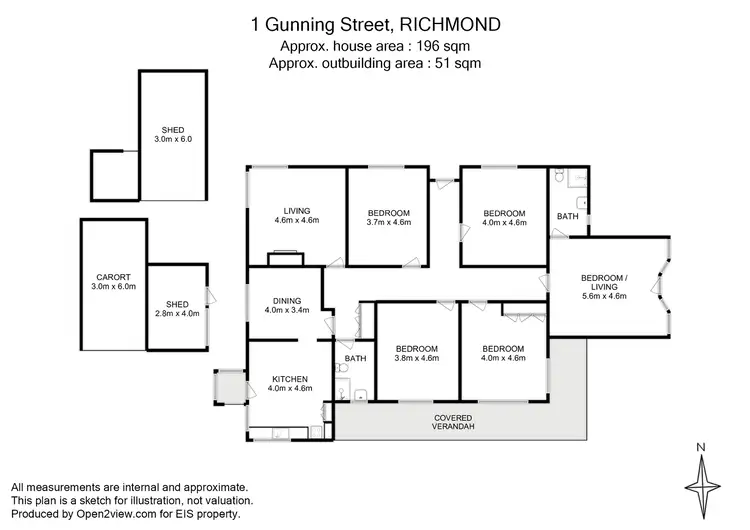 Floorplan of Homely house listing, 1 Gunning Street, Richmond TAS 7025
