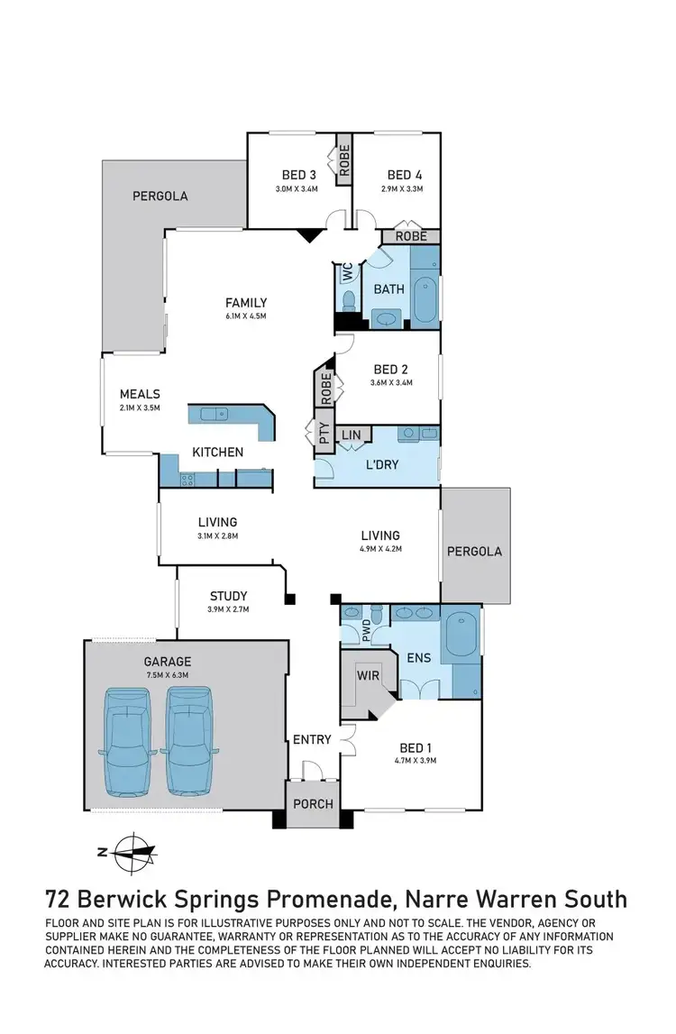 Floorplan of Homely house listing, 72 Berwick Springs Promenade, Narre Warren South VIC 3805