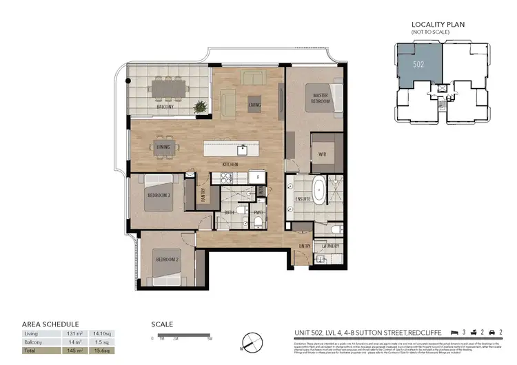 Floorplan of Homely apartment listing, 502/4-8 Sutton Street, Redcliffe QLD 4020