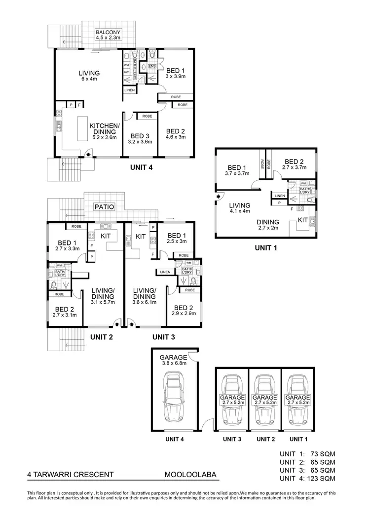 Floorplan of Homely unit listing, 1-4/4 Tarwarri Crescent, Mooloolaba QLD 4557