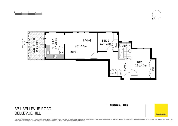 Floorplan of Homely apartment listing, 3/51 Bellevue Road, Bellevue Hill NSW 2023