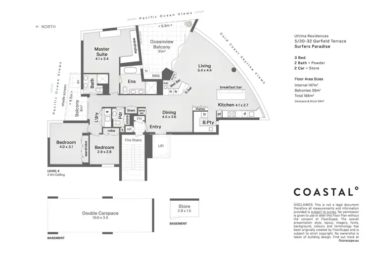 Floorplan of Homely apartment listing, 5/30-32 Garfield Terrace, Surfers Paradise QLD 4217